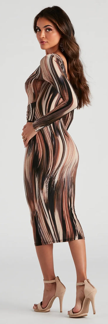 Wear Your Art Striped Midi Dress