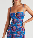 Abstract Idea Mesh Printed Dress