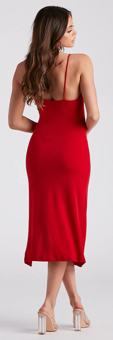 Back Of My Mind Crepe Slip Dress