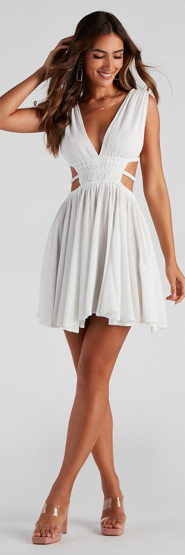 Set the Bar Linen Cutout Mini Dress