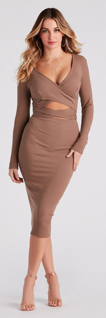 You're The One Tie-Front Midi Dress