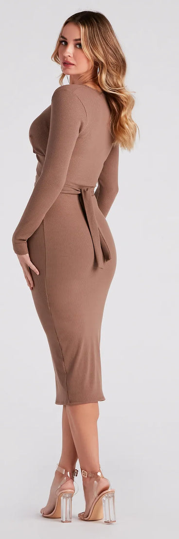 You're The One Tie-Front Midi Dress