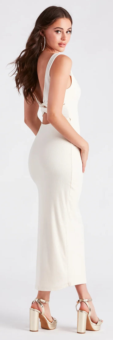 Stunning Silhouette High Slit Maxi Dress