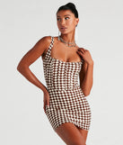 Play The Game Checker Mini Dress