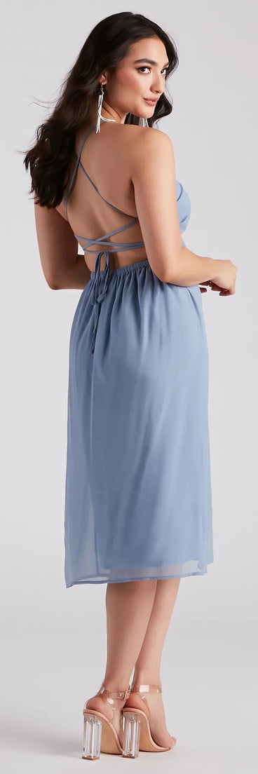 On The Verge Chiffon A-Line Midi Dress