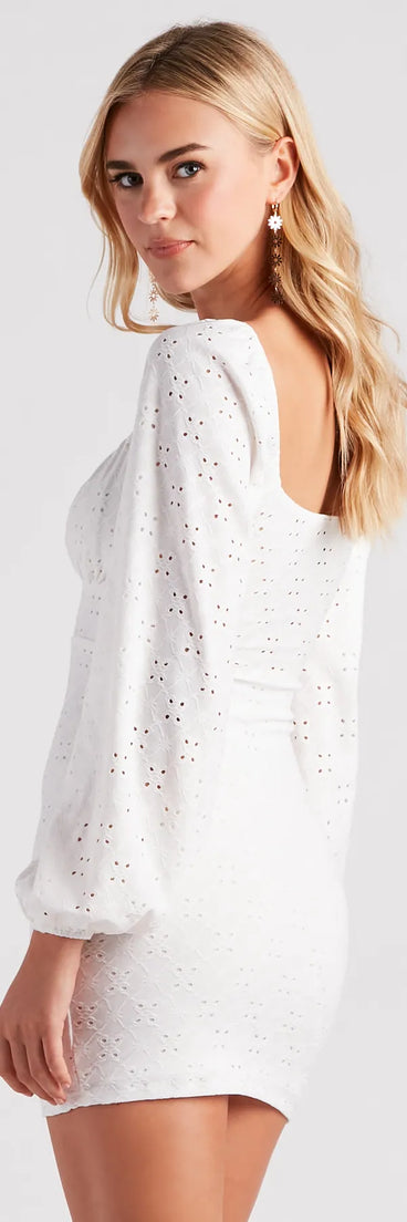 Modern Romance Eyelet Lace Mini Dress