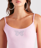 Butterfly Kisses Rhinestone Mini Dress