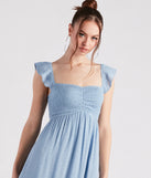 Just Peachy Keen Off-The-Shoulder Midi Dress