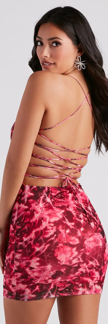 Let's Go Party Marble Mesh Mini Dress