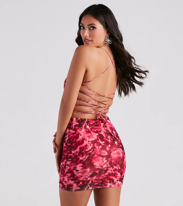 Let's Go Party Marble Mesh Mini Dress | Windsor