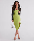 Basic Essential Ribbed Knit Midi Dress