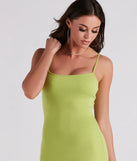 Basic Essential Ribbed Knit Midi Dress