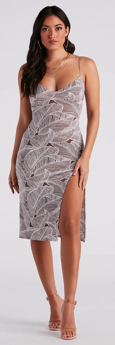 Trip To The Tropics Printed Midi Dress