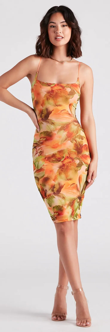Vacay Queen Tropical Floral Midi Dress