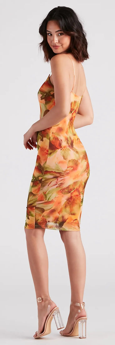 Vacay Queen Tropical Floral Midi Dress