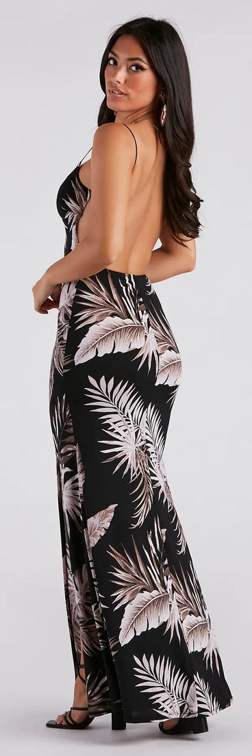 Soak Up The Sun Tropical Print Maxi Dress