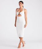 Catching Flights O-Ring Halter Midi Dress