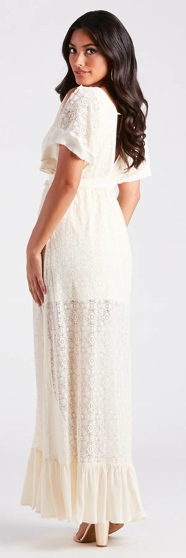 Showcase Your Charm Sheer Lace Maxi Dress