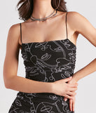 Show Face Abstract Print Mini Dress