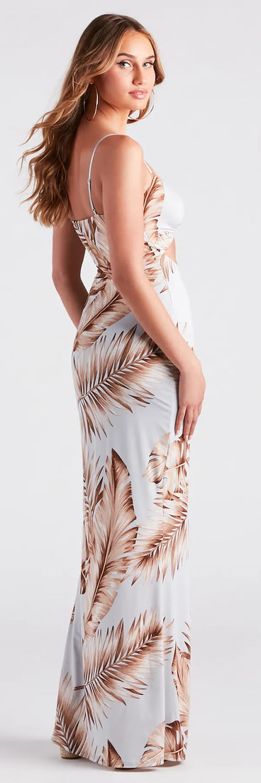 Out Of Office Tropical Print Maxi Dress