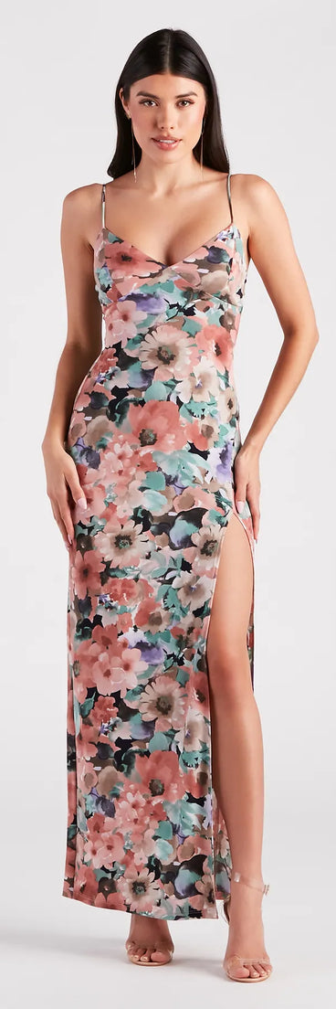 Paint Me In Floral V-Neck Maxi Dress