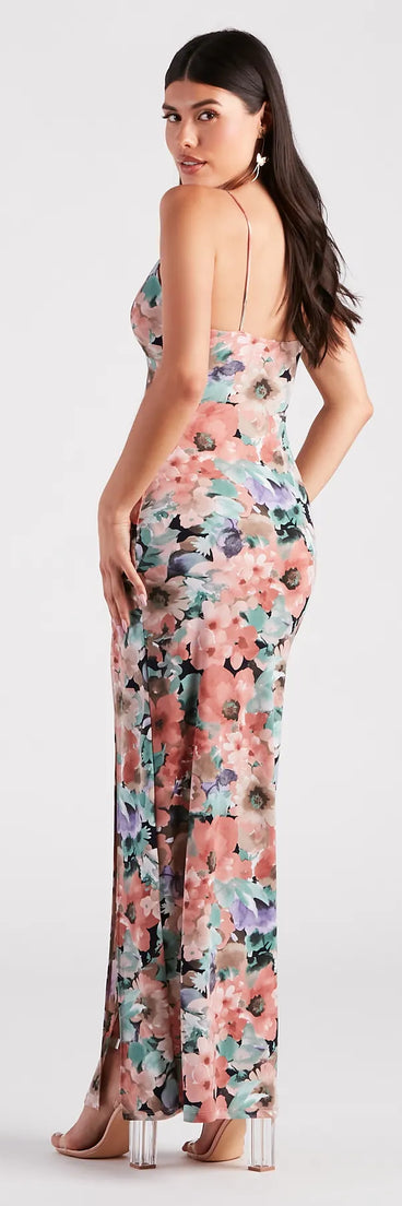 Paint Me In Floral V-Neck Maxi Dress