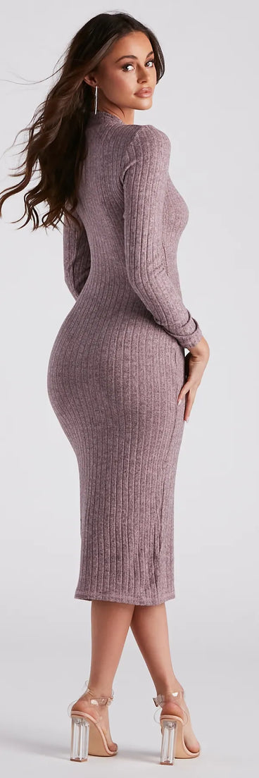 Whether you're headed to brunch or running errands, the Cozy Love Mock Neck Midi Dress in rose delivers effortless style in a breathable, go-to casual dress.