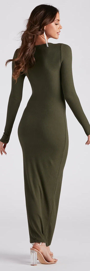 First Pick Henley Knit Maxi Dress