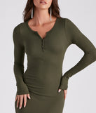 First Pick Henley Knit Maxi Dress