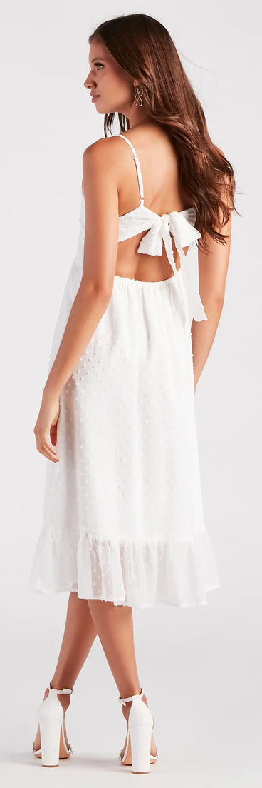 Sweet Charm Swiss Dot Chiffon Midi Dress