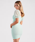 Mesh Well Square Neck Mini Dress
