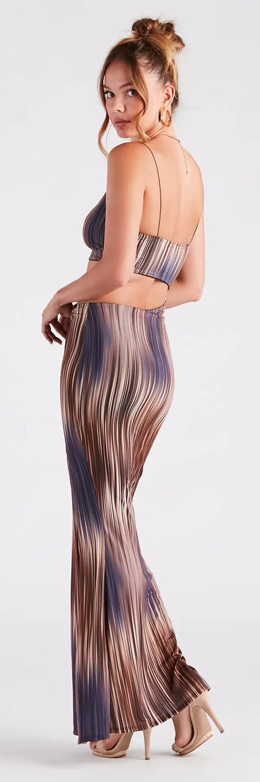 Vacay Beauty Abstract Cutout Maxi Dress