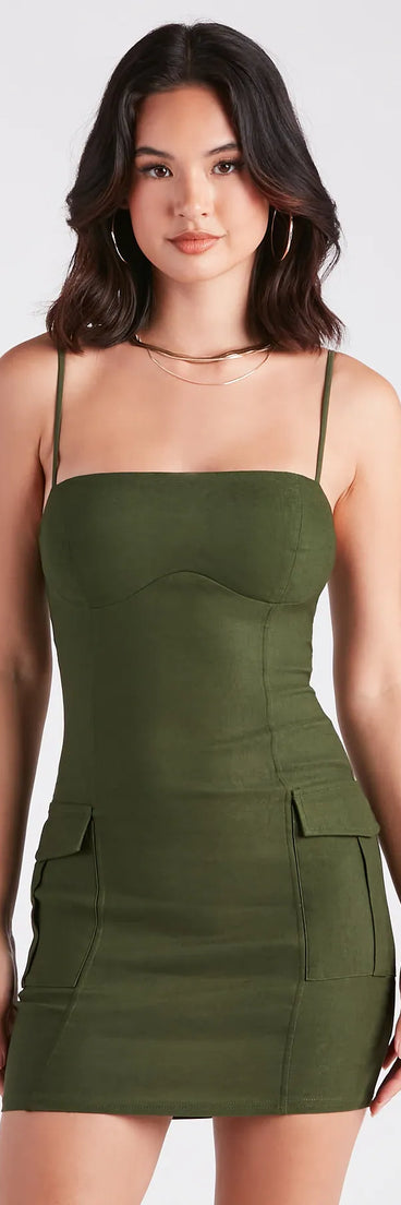 Sergeant Of Style Cargo Pocket Mini Dress Sergeant Of Style Cargo Pocket Mini Dress