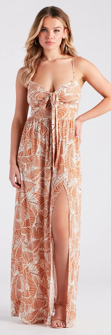 Vacay Happy Hour Tropical Print Maxi Dress