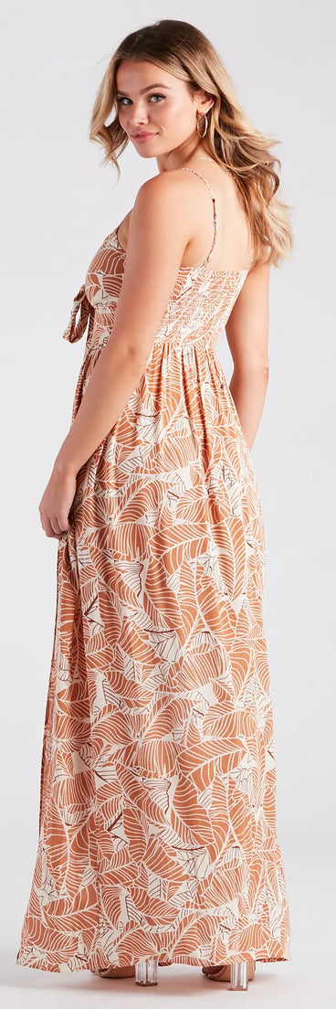 Vacay Happy Hour Tropical Print Maxi Dress