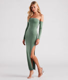 Sippin' On Sultry Off The Shoulder Maxi Dress