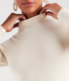 Whether you're headed to brunch or running errands, the High Appeal Mock Neck Bodycon Mini Dress in off-white delivers effortless style in a breathable, go-to casual dress.