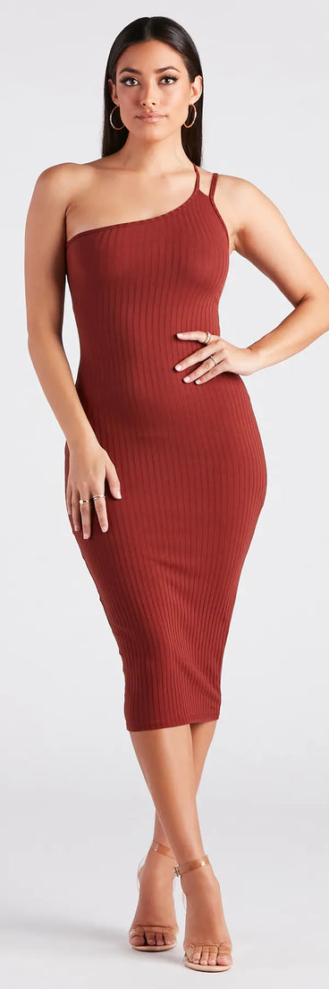 Summer Weekend Vibes One-Shoulder Midi Dress