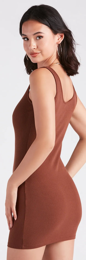 Loving Basics V-Neck Bodycon Tank Dress