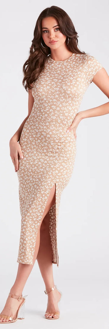 Instant Fave Disty Floral Short Sleeve Midi Dress