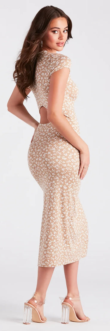 Instant Fave Disty Floral Short Sleeve Midi Dress