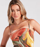 Art Of Style Abstract Print Midi Dress