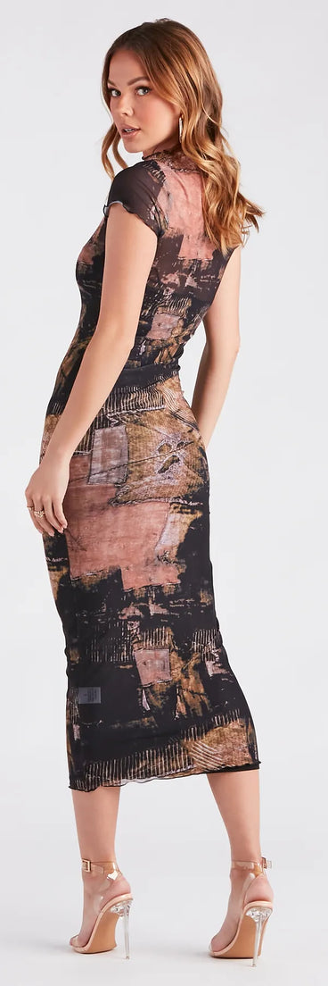 The Unique Feels Abstract Print Mock Neck Maxi Dress is a casual dress for more than special occasions with a fitted or flowy silhouette and accents in the most recent trends!