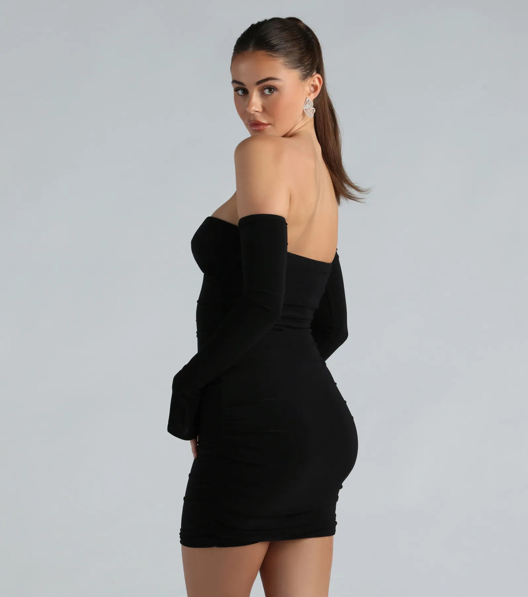 Sexy Off Shoulder Mesh Bustier Mini Dress main image 0