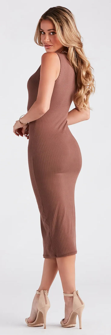 Caught In The Midi Crew Neck Tank Dress