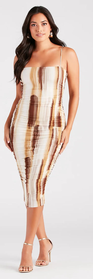 Leave An Impression Abstract Midi Dress