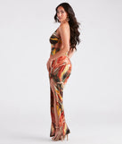 Elite Summer Style Marble Print Maxi Dress