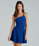 Trendy New Vibe One-Shoulder Skater Dress