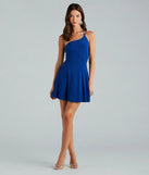 Trendy New Vibe One-Shoulder Skater Dress