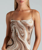 Swirl Fun Chain Strap Midi Dress